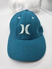 Hurley Hat Cap Fitted Youth Teal Blue White Logo Embroidered Surf Skate Baseball