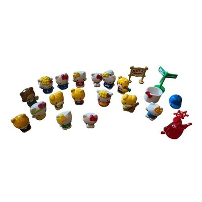 Sanrio Jakks Hello Kitty & Friends 1  Figures Toy Lot Of 16 + Accessories 2010