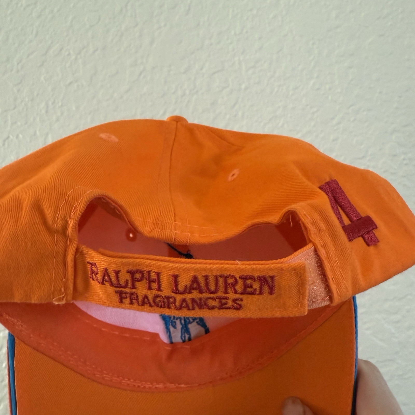 Cappello Berretto Ralph Lauren Uomo TAGLIA UNICA Big Pony 4 Fragranze Golf Baseball ARANCIONE