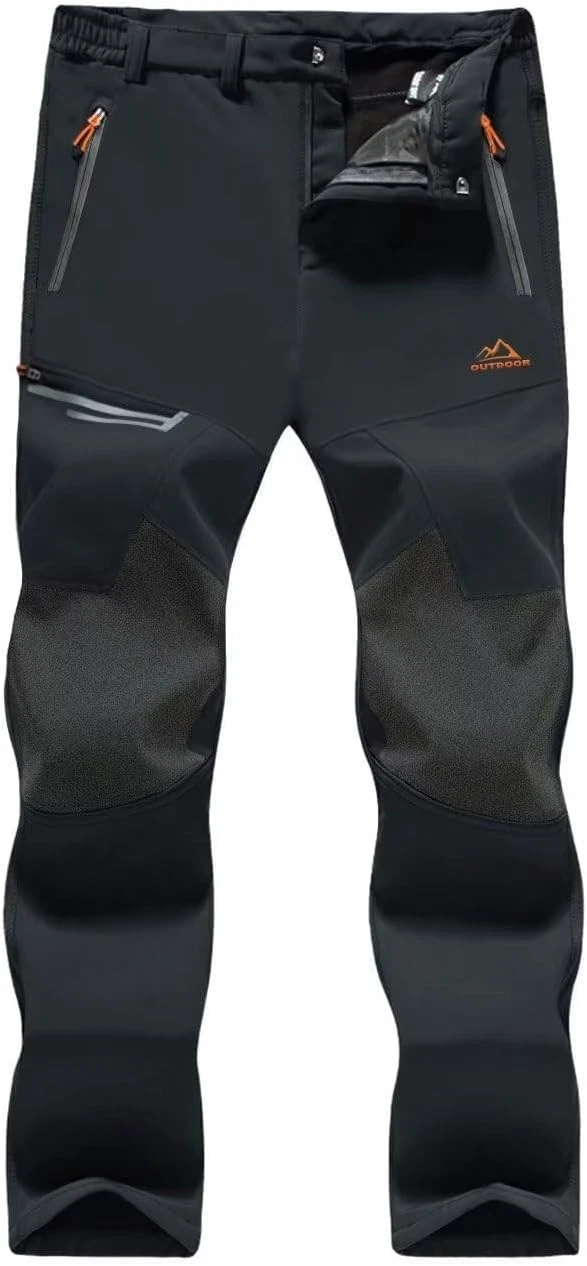 Men's Water Resistant Fleece Lining Winter Trousers Warm Outdoor Workwear Hiking