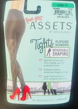 Spanx love your assets Size 3 black flipside diamond tights