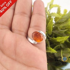Valentines Sale Oval Citrine Gemstone Wife Band Trendy Ring Jewelry 925 Silver