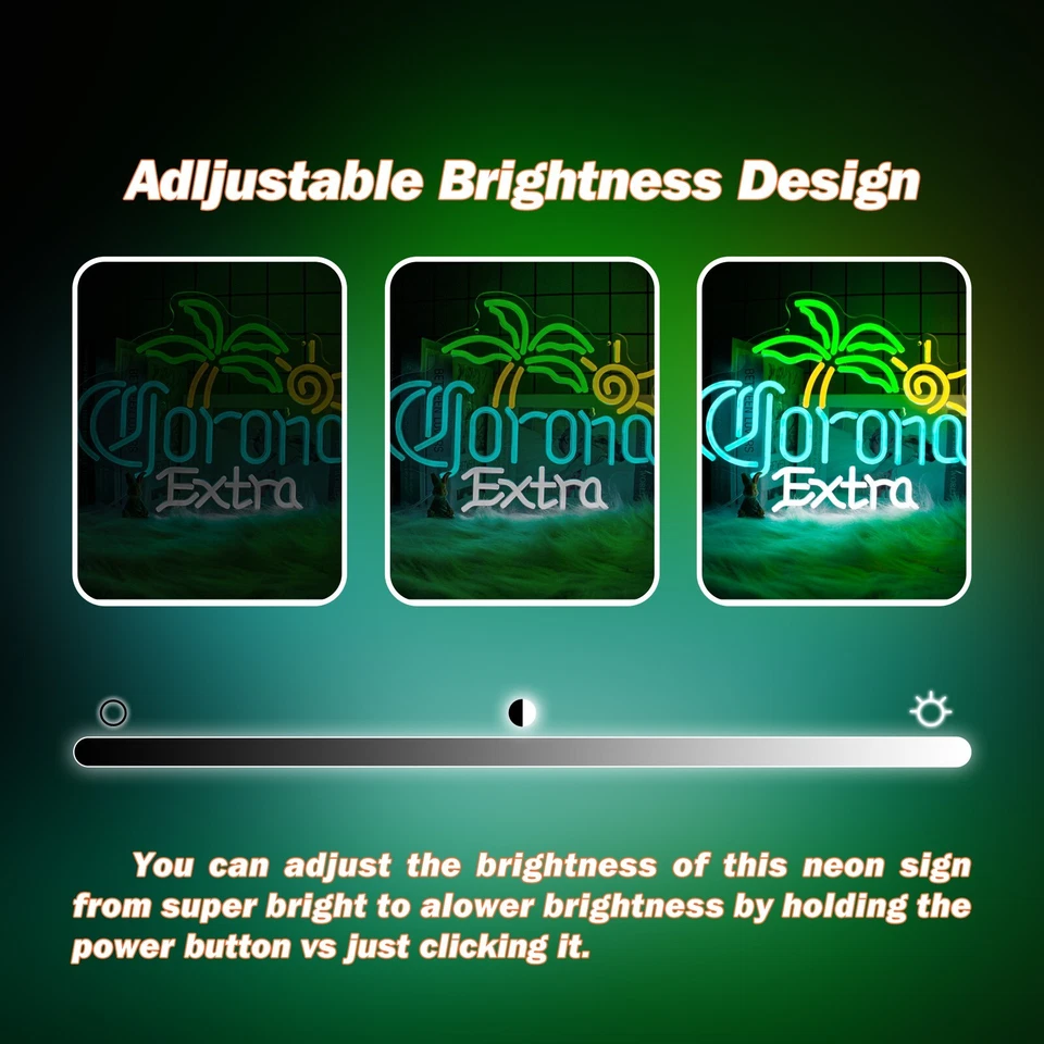 Corona Extra Beer Palm Tree LED Neon Light Sign Lamp Bar Wall Decor 12.6"x16.5" - image 4 of 4