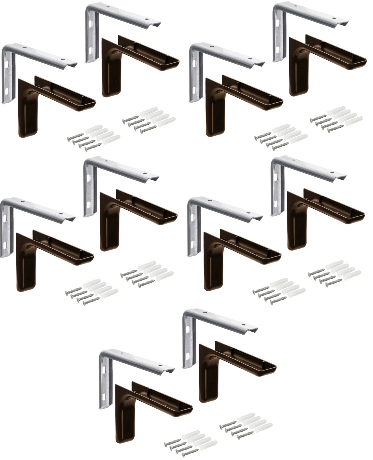 10 Konsole Wand Regalträger Regal Winkel LEON braun Regalbodenträger Wandkonsole