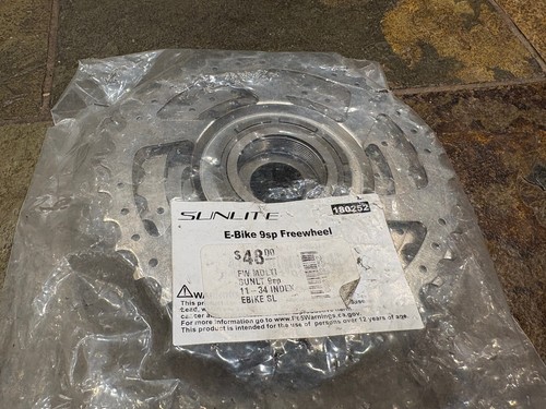 Sunlite eBike 9 Speed SL Cassette Freewheel 11-34t Silver NEW! - Picture 3 of 3