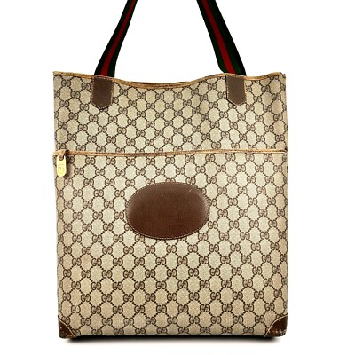 VINTAGE GUCCI Sherry Line PVC Leather tote bag