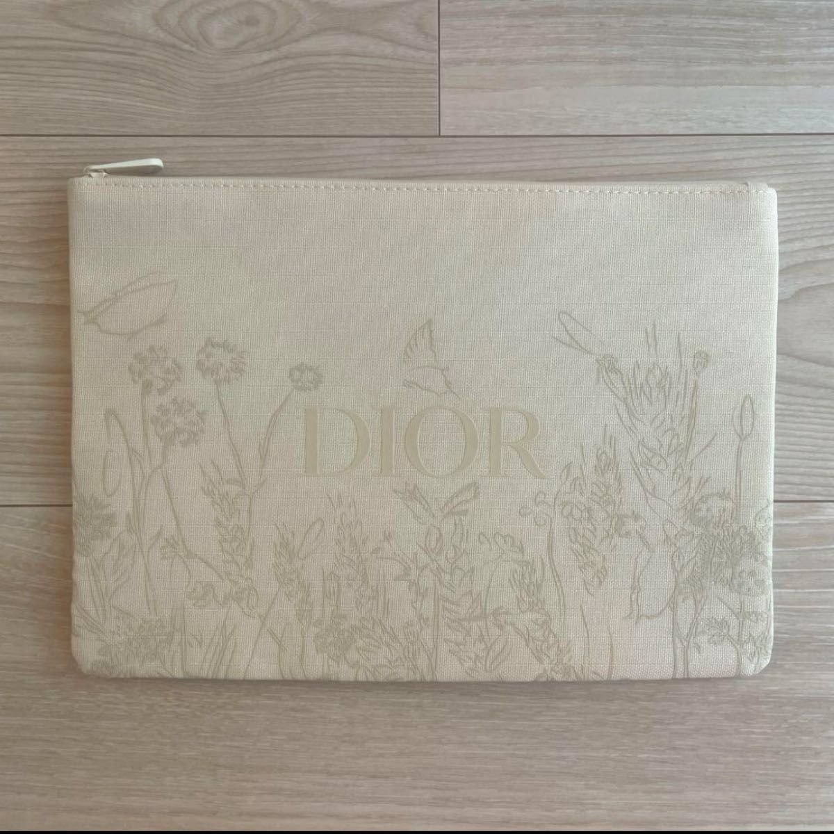 Christian Dior フラワープリントポーチ Christian Dior Flower Pouch Cosmetic Pouch White Novelty