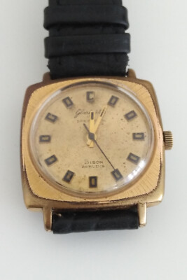 Glashütte GUB Spezimatic Bison 26 Rubis Vintage Gold Plated Men's Watch