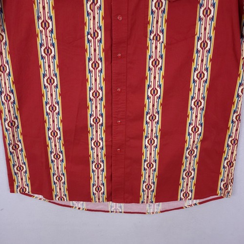 Vintage Wrangler Shirt Aztec Style Southwestern 90s Mens 2XT Tall Button Up - 第 4/11 張圖片