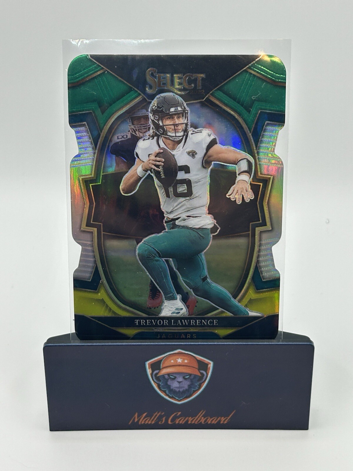2022 Panini Select - Concourse Black & Green Prizm Die-Cut #41 Trevor Lawrence
