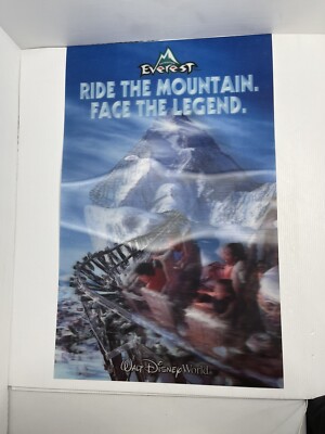 Disney World Expedition Everest Roller Coaster Poster 3D Lenticular  *RARE