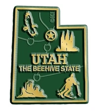 Utah the Beehive State Map Fridge Magnet