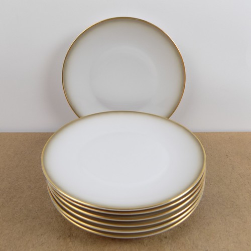7 Rosenthal Dawn 7,5" Salatteller Goldrand schattiert grau deutsches Porzellan sehr guter Zustand
