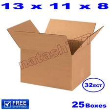 25 - 13x11x8 Cardboard Boxes 32-ECT Mailing Packing Shipping Corrugated Carton