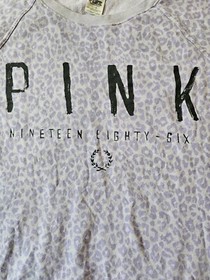 Victoria's Secret Pink Size Large&bull; Lavender Leopard All Over Print Spellout Cozy