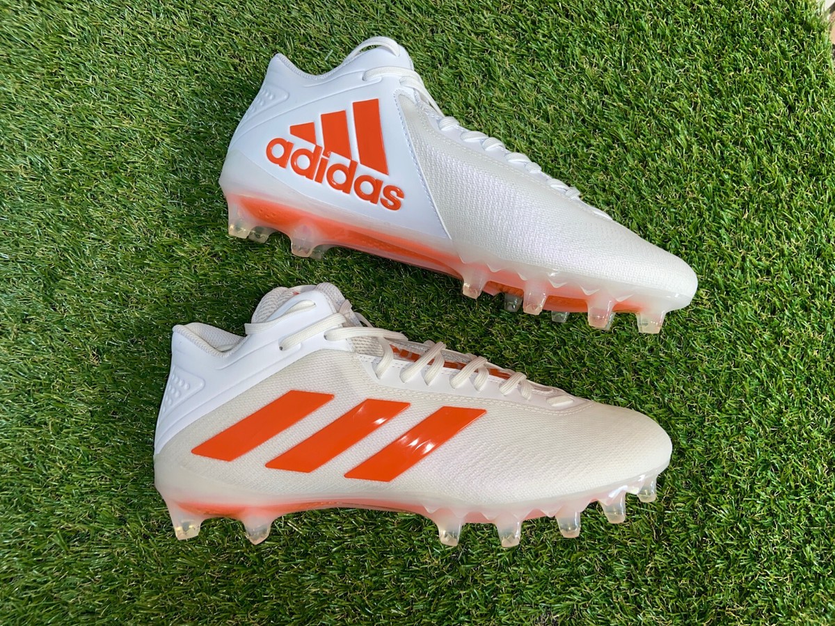 Men\'s Adidas SM Freak Mid Football Cleats Shoes White Orange FX1311 Size 11 NEW Adidas SM Freak Mid Football Cleats White Orange FX1311 Size  main image 3