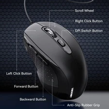 TECKNET ergonomic Design mouse is ergonomically designed. The convex arc design 
