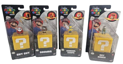 Set of 4 toys Mario Bros. Movie General Koopa Block, Dry Bones, Goomba & Shy Guy