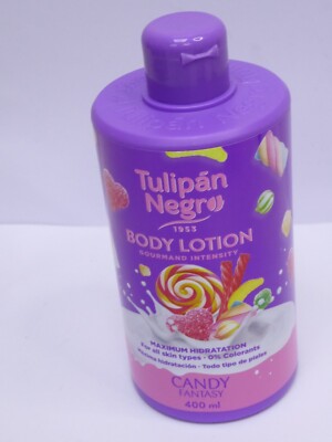 SPANISH Tulipan Negro Body lotion Candy Fantasy Almond 400ml Amazing  Scent UK
