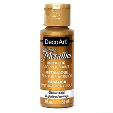 Decoart Dazzling Metallics Acrylic Paint 2 Fl Oz Glorious Gold Crafts