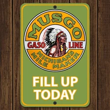 Musgo Gas Station Metal Sign Vintage Antique Replica 8"x12" Aluminum Sign
