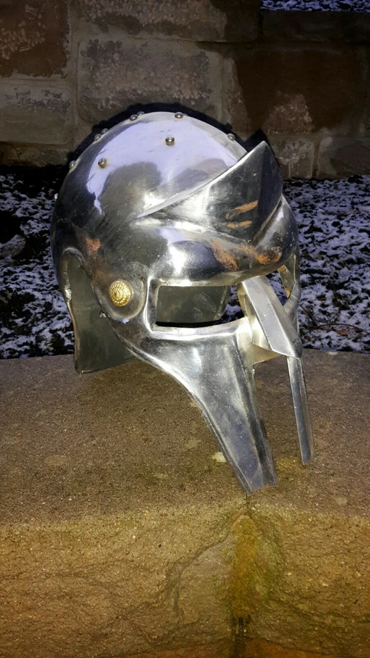 Helm Maximus Gladiatorhelm Ritterhelm Ritterrüstung tragbar Rüstungsteil - Bild 2 von 4