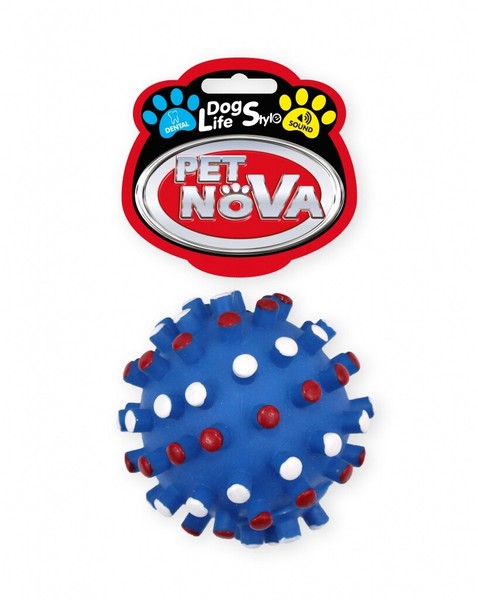 Hunde Spikey Dental Ball M Rund Ca. 8,5Cm Quietschendes Spielzeug Hund Blau-image