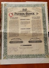 PETROL BLOCK ROMANIA 500 LEI SHARE CERTIFICATE APRIL 1924