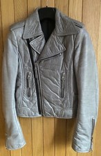 Gorgeous Balenciaga 2008 Grey Leather Biker Jacket, Size 40, Immaculate
