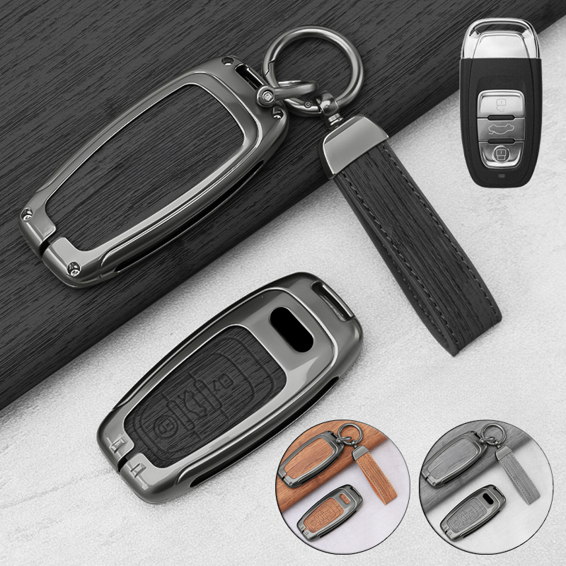 Zinc Alloy Leather Car Key Case Cover For Audi TT A4 A5 A6 A7 A8 Q3 Q5 Q7 S3 S4