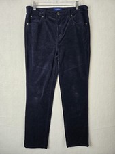 Talbots Womens Corduroy Pants Size 8 High Rise Straight Cotton Blend Blue