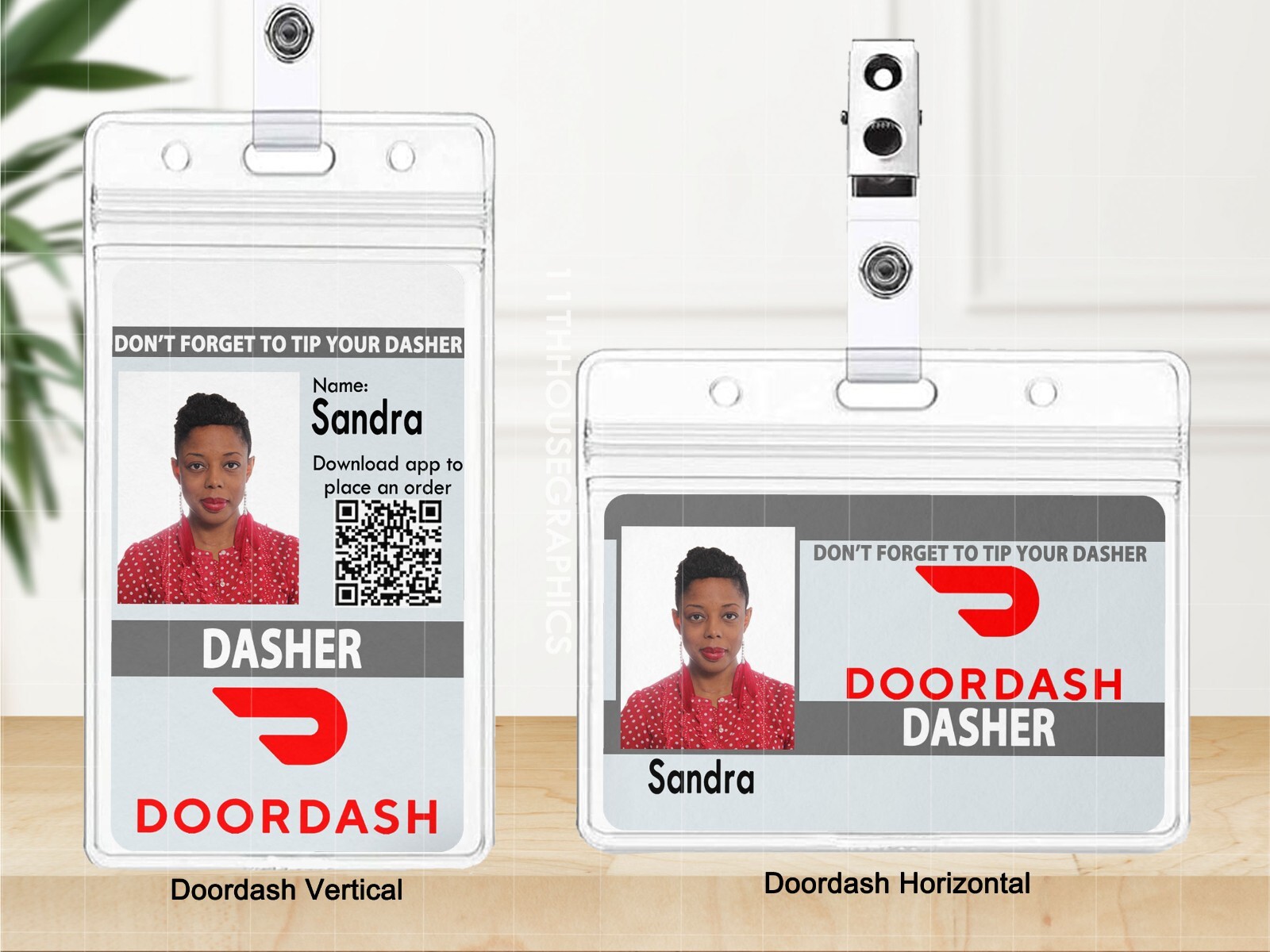 Gig Worker Custom ID Card Badges Doordash Grubhub Postmates Uber Amazon