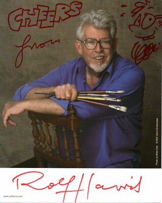 Rolf Harris Rolfaroo Doodle signiert 10 mal 8 cm Original Signatur Foto 