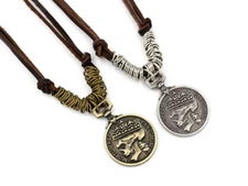 Necklace for Man Mortum Rex Pax Domini Statement Pendant Leather Cord Boys Gifts