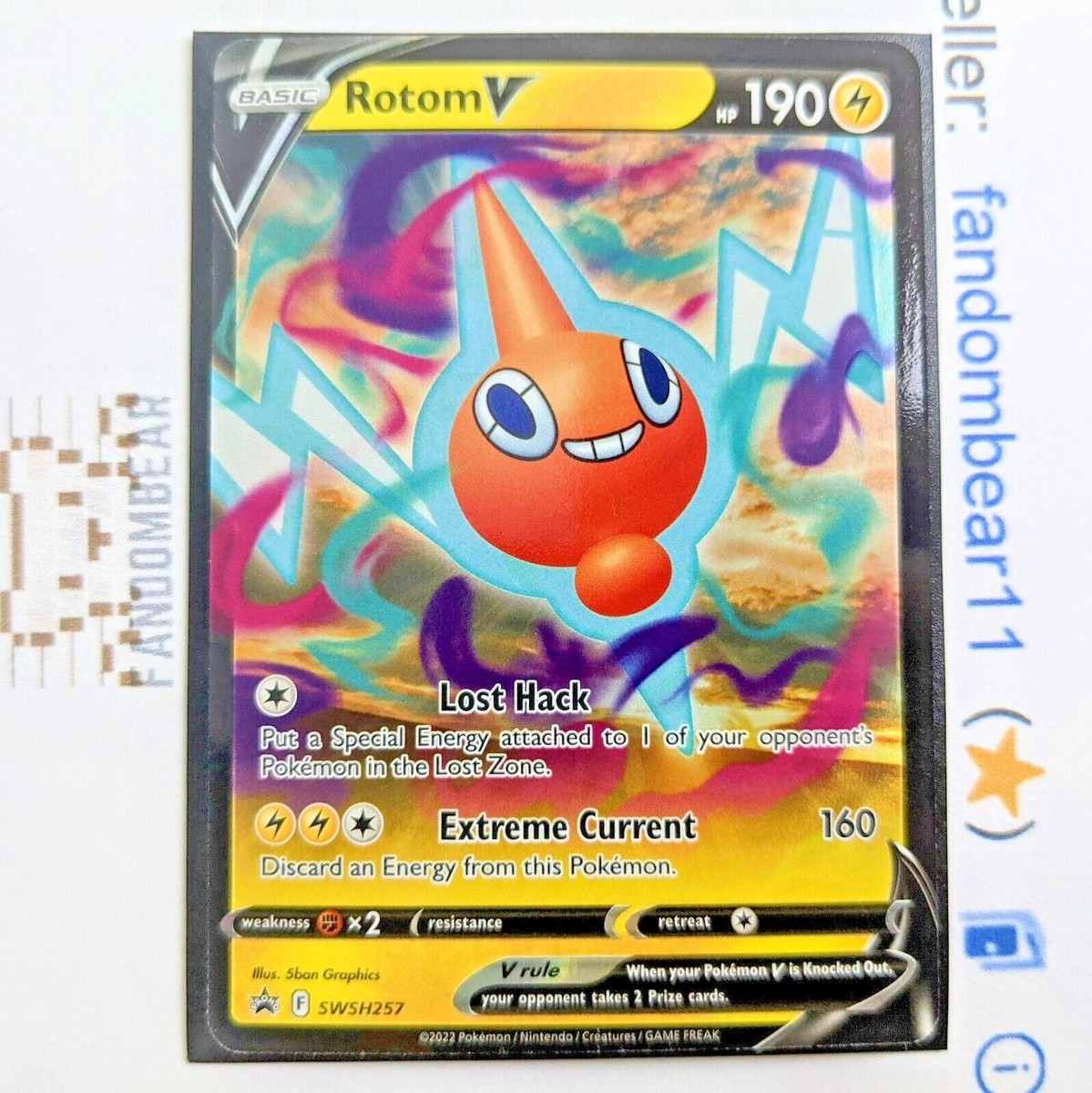 Rotom V ULTRA RARE Black Star Promo card SWSH257 Sword & Shield