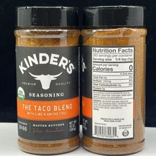 Kinder’s Taco Blend JUMBO 10oz Premium Quality Organic Rub & Seasoning Kinder