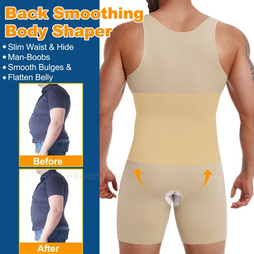 Herren Schlankheitsunterwäsche Bauchkontrolle Body Shaper Hi-Kompression Skinny Body - Bild 17 von 26