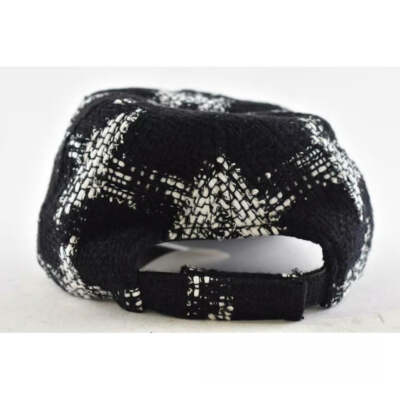 Chanel REV Black White Tweed Check CC Logo Baseball Cap  display picture 3
