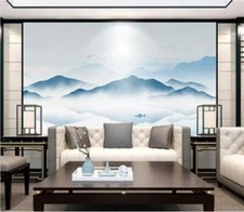 3D Blue Mountain Cloud 36175NA Wallpaper Wall Murals Removable Wallpaper Fay
