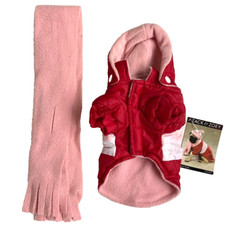 Zack Zoey Dog Arctic Parka  Scarf XS Fleece Lined Coat Detachable Hood HAT FLAW