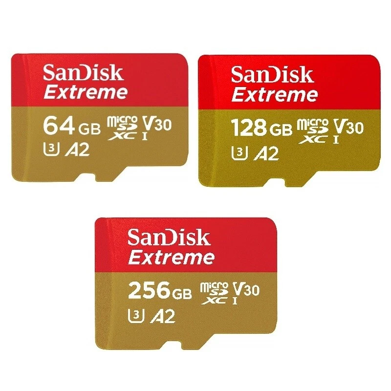 SanDisk Extreme 32GB 64GB 128GB 256GB 512GB 1TB 2TB microSD Card V30 A2 UHS-I 4K - Image 2 of 2