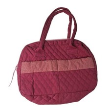 Pink Quilted Handbag Purse Zipper Shoulder