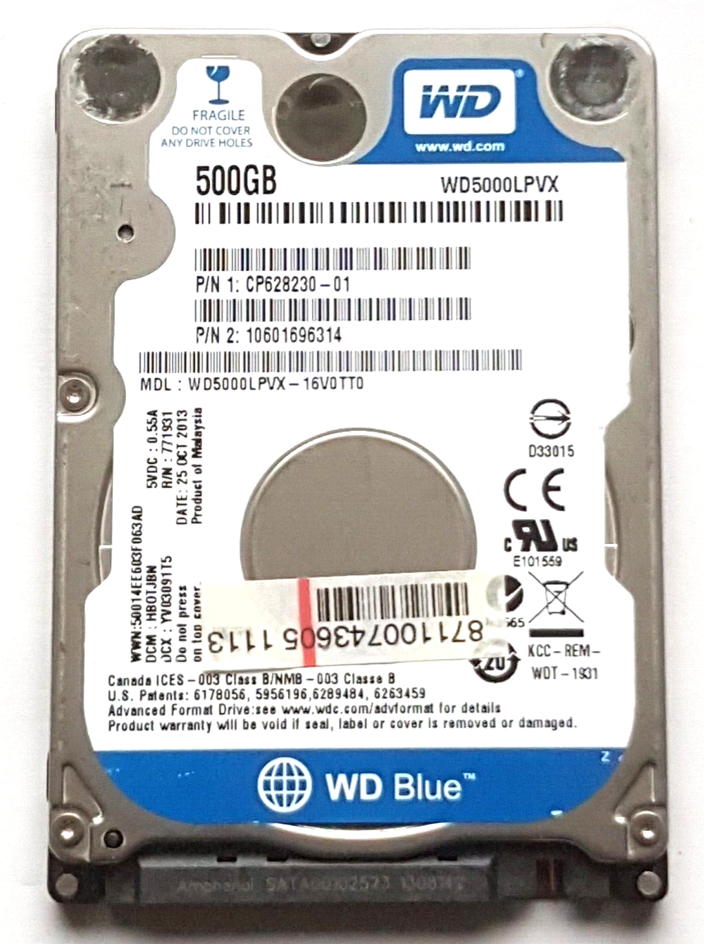 Resten Høre fra mount 500 GB SATA Western Digital WD5000LPVX-16V0TT0 5400RPM 8MB HDD 2,5 &#034; Hard  Drive | eBay