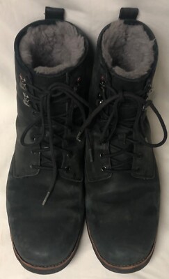 UGG AUSTRALIA BLACK LEATHER HANNEN LACE UP ANKLE BOOTS MENS SIZE US 12M s-l400.jpg main image 2