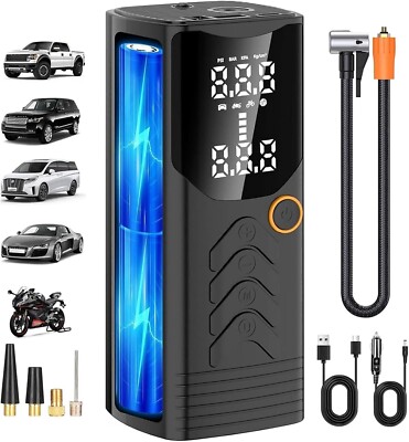 150PSI Air Pump For Car,Smart Auto 8x Faster Cordless Inflator