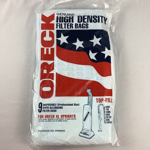 New 9Pk Oreck Vacuum Bags XL. 80009 Genuine High Density Filter Bag 2