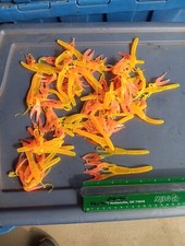 5" 35+ Crawdads 1/2 lb Orange Body Red Claws soft plastic bait 
