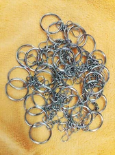 100x Split Key Chain Rings with Chain S Steel Bulk for Home Crafts Free Ship