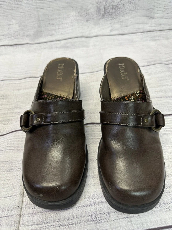 Zapatos De Colección Mudd Tacón Grueso Mules Tacones Deslizables Para Mujer’s 9.5 Devee Y2K Años 90’s Foto 4 de 4