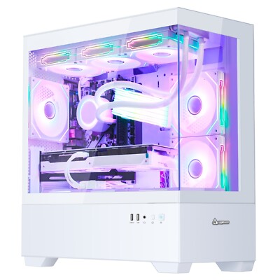 H.E Custom Gaming PC Ryzen 7 5700X 360 Liquid Cooled RTX 4060Ti 8G 16GB RAM 1TB